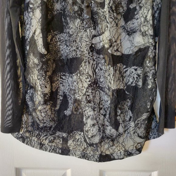 Panitti Women Top Size Large Animal Printed Long Sleeve Black - Picture 5 of 9